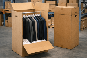 Scatole per vestiti nella logistica moda: come gestire capi appesi e spedizioni senza compromessi